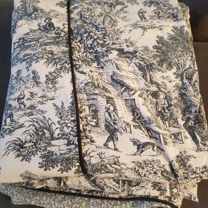 French country toile queen duvet cover